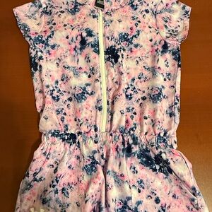 Under Armour Kids Tie-Dye Romper in Pink and Navy